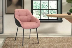 Stoel Dundee Roze-Donkergrijs – Set van 2