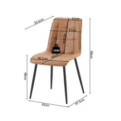 Stoel Fons Cognac – Set van 4