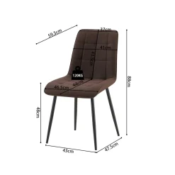 Stoel Fons Donkerbruin – Set van 4