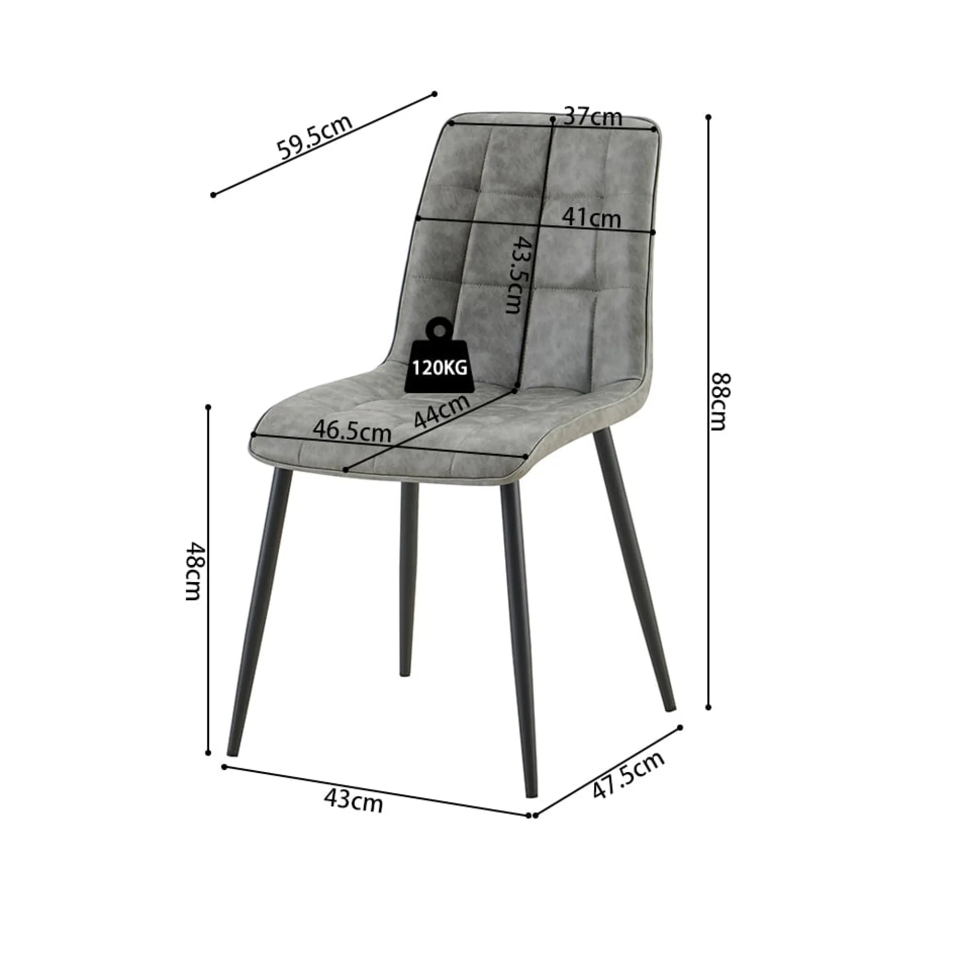 Stoel Fons Grijs – Set van 4