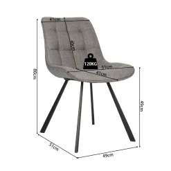 Stoel Johanna Lichtgrijs – Set van 2