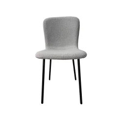 Stoel Kyra Lichtgrijs Bouclé – Set van 4
