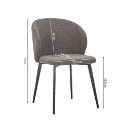 Stoel Lena Bouclé Grijs – Set van 2