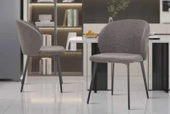 Stoel Lena Bouclé Grijs – Set van 2