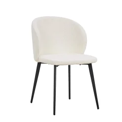 Stoel Lena Bouclé Wit – Set van 2