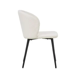 Stoel Lena Bouclé Wit – Set van 2