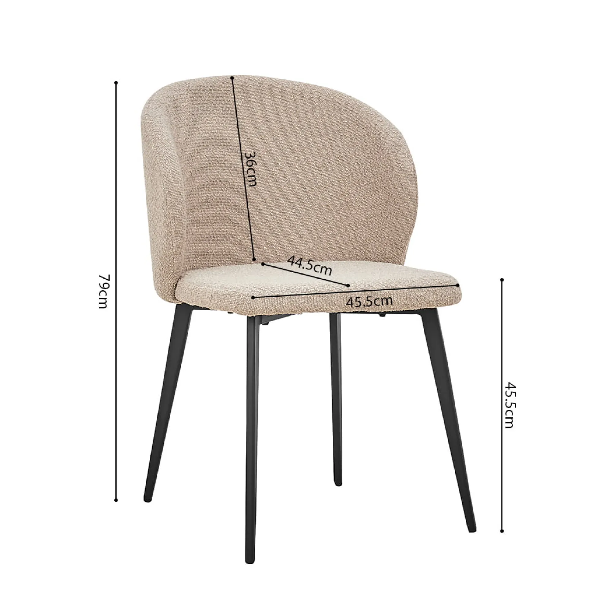 Stoel Lena Bouclé Zand – Set van 2