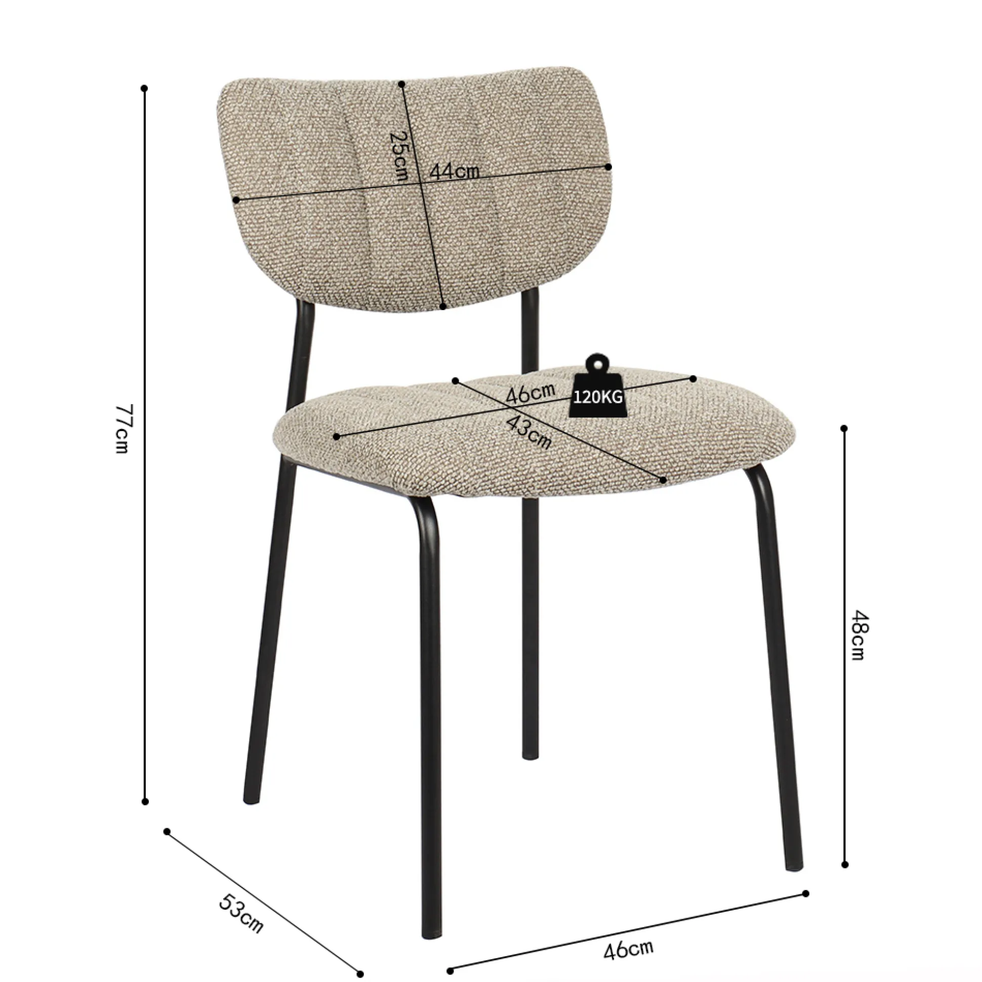 Stoel Lidy Bruin – Set van 2