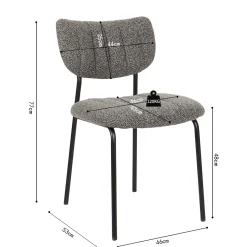 Stoel Lidy Donkergrijs – Set van 2