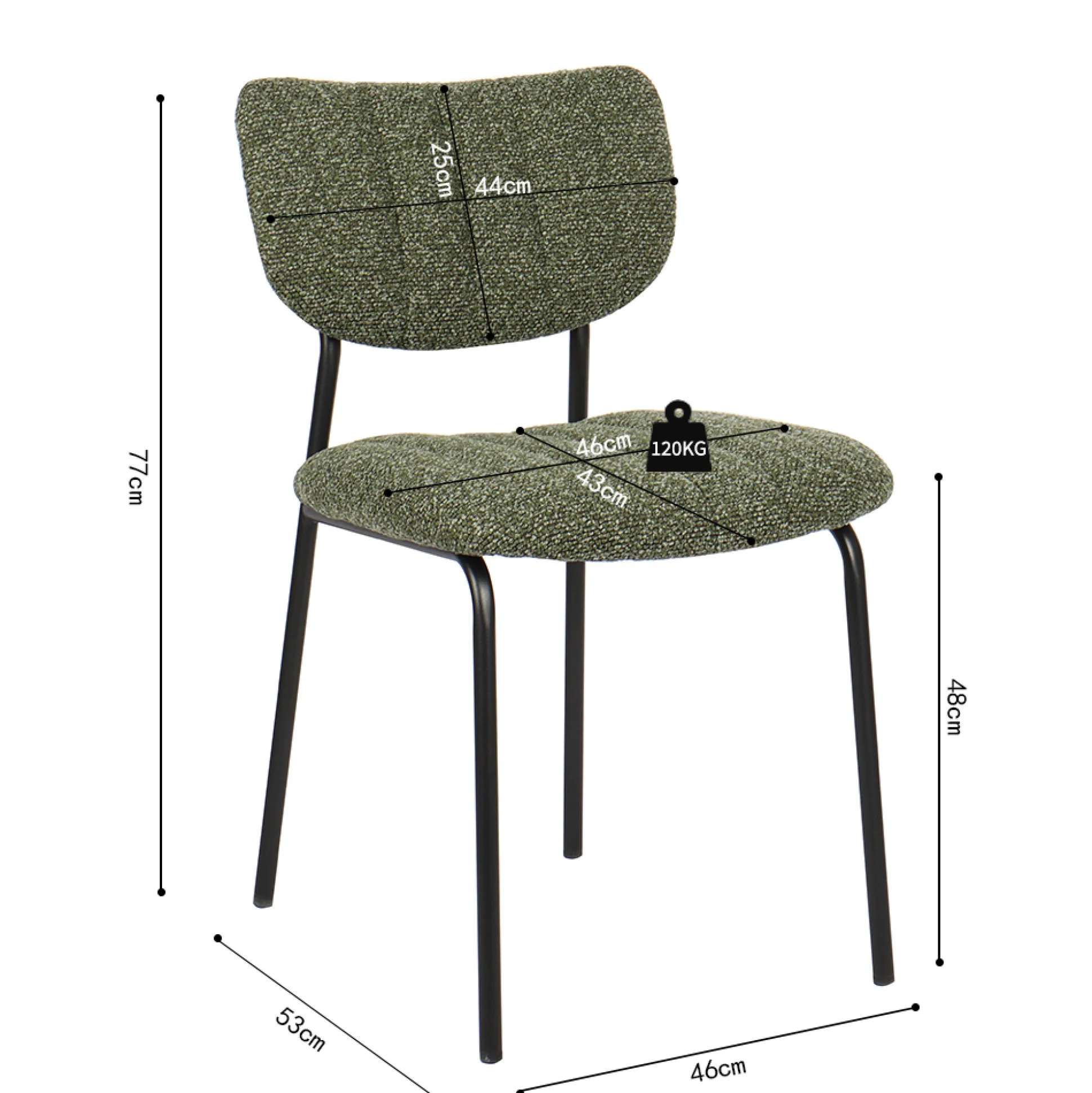 Stoel Lidy Groen – Set van 2