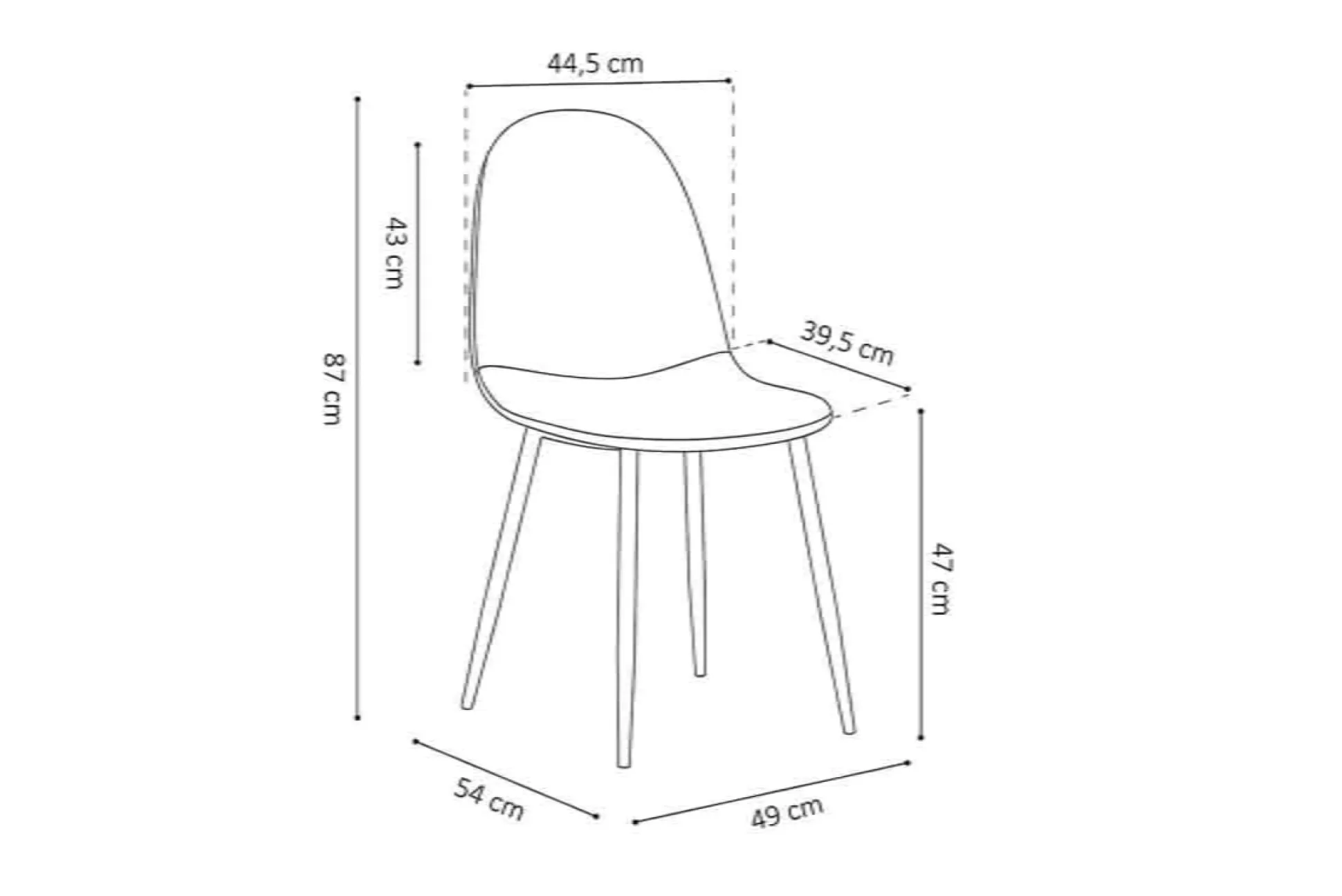 Stoel Lola Zwart – Set van 4