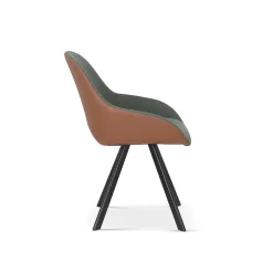 Stoel Malou Groen-Cognac – Set van 2