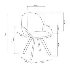 Stoel Malou Groen-Cognac – Set van 2