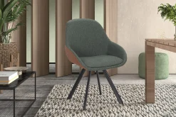 Stoel Malou Groen-Cognac – Set van 2