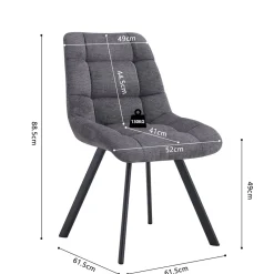 Stoel Margot Donkergrijs – Set van 2