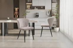 Stoel Marthe Zand Ribstof – Set van 2