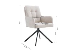 Stoel Mies Beige Stof – Set van 2