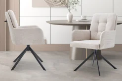 Stoel Mies Beige Stof – Set van 2