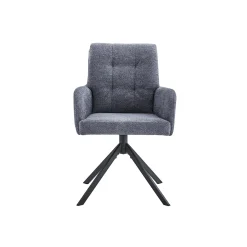 Stoel Mies Donkergrijs Stof – Set van 2