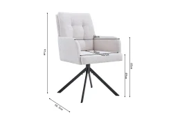 Stoel Mies Ecru Stof – Set van 2