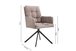 Stoel Mies Zand Stof – Set van 2