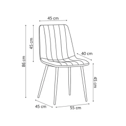 Stoel Nikkie Grijs – Set van 2