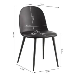 Stoel Noelle Zwart – Set van 2