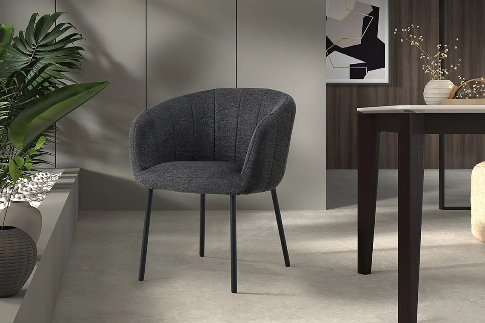 Stoel Pia Donkergrijs – Set van 2