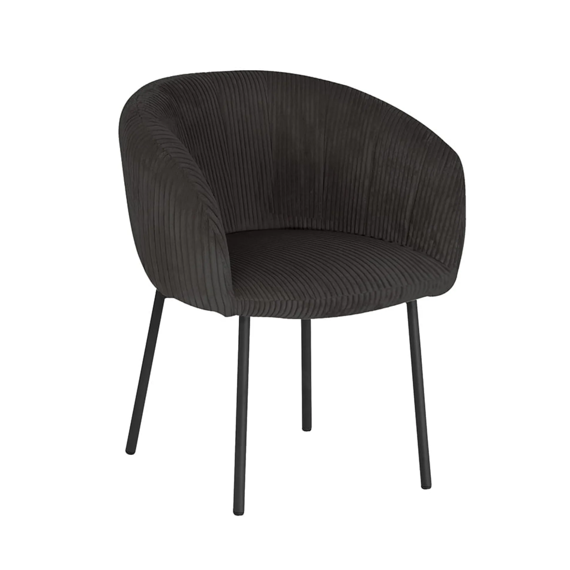 Stoel Pia Grijs Ribstof – Set van 2