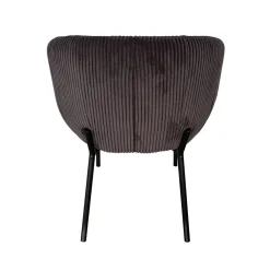 Stoel Pia Grijs Ribstof – Set van 2