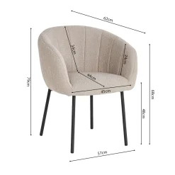 Stoel Pia Zand Bouclé – Set van 2