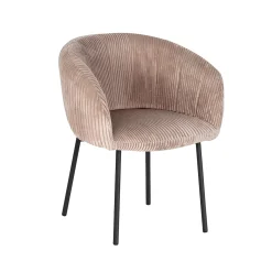 Stoel Pia Zand Ribstof – Set van 2