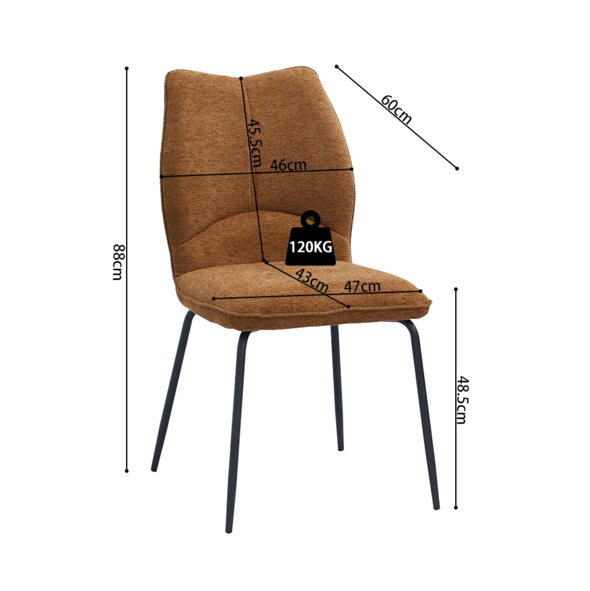 Stoel Quincy Roest – Set van 2