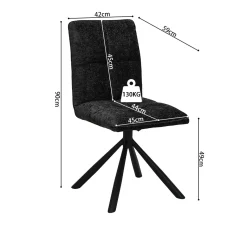 Stoel Yinthe Donkergrijs – Set van 2