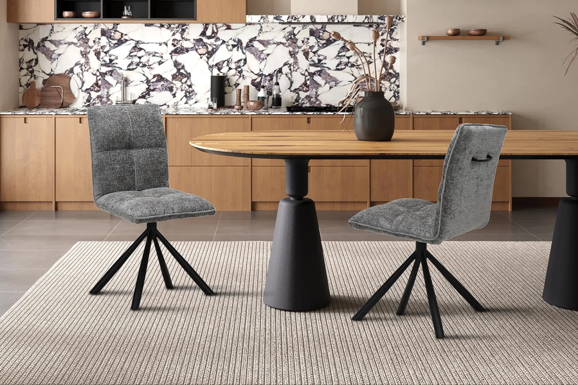 Stoel Yinthe Grijs – Set van 2