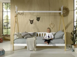 Tipibed Winnetou Wit 90×200 cm – Met uitvalbeveiliging