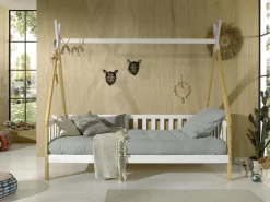 Tipibed Winnetou Wit 90×200 cm – Met uitvalbeveiliging