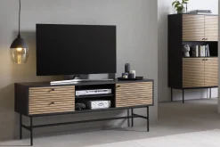 TV-meubel Eiken-Zwart