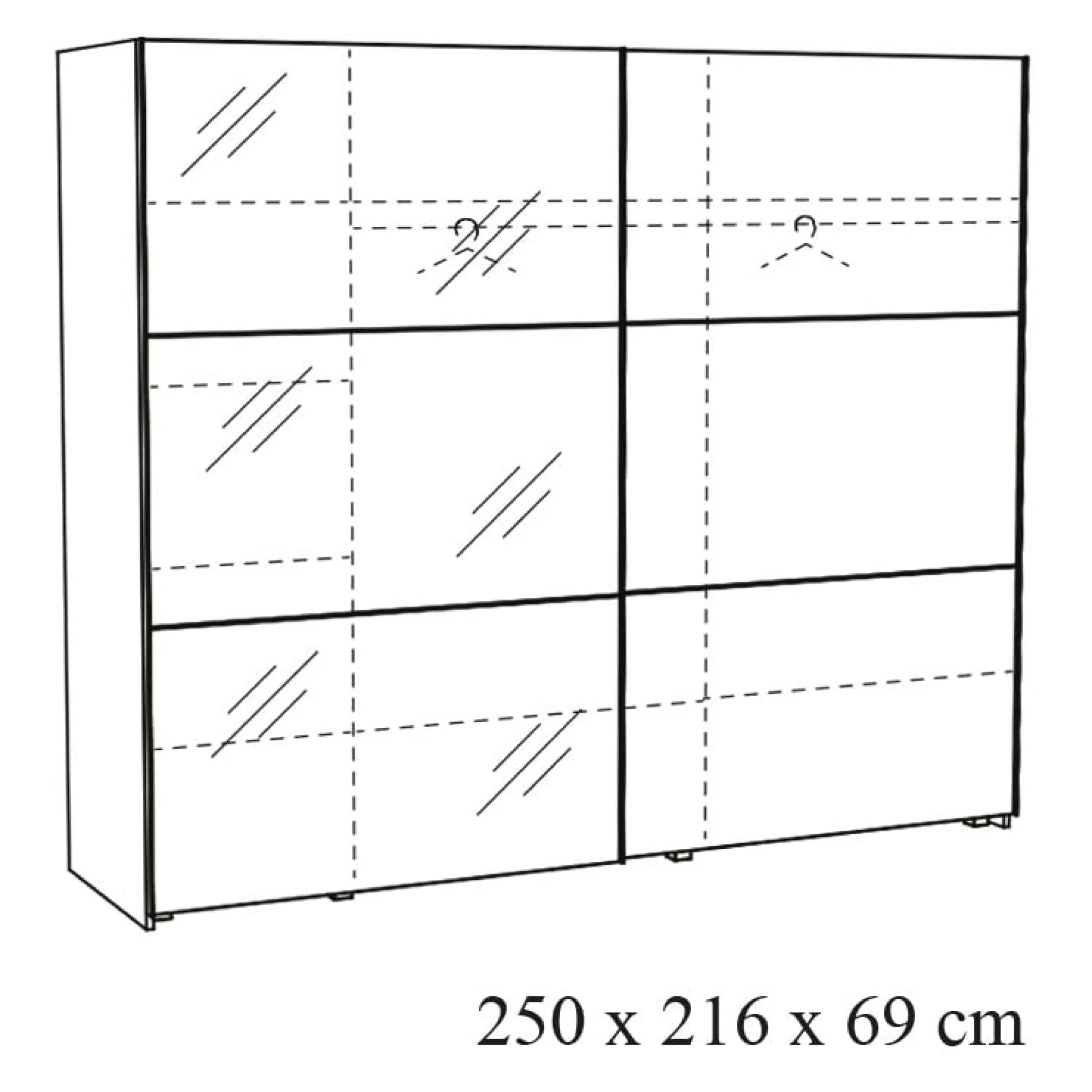 Twee-deurs schuifdeurkast Andante-W25