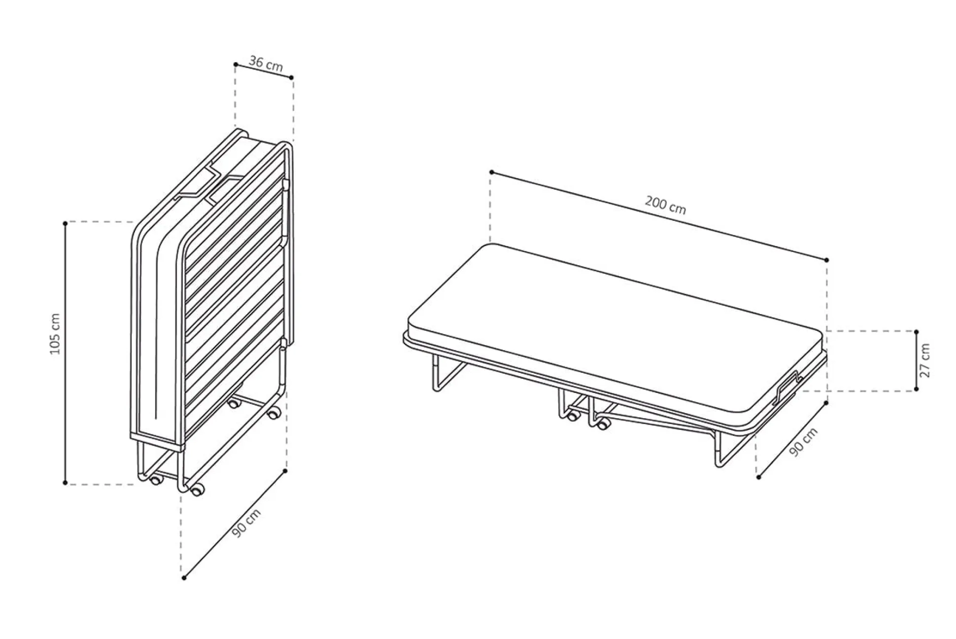 Vouwbed Kylie Metaal