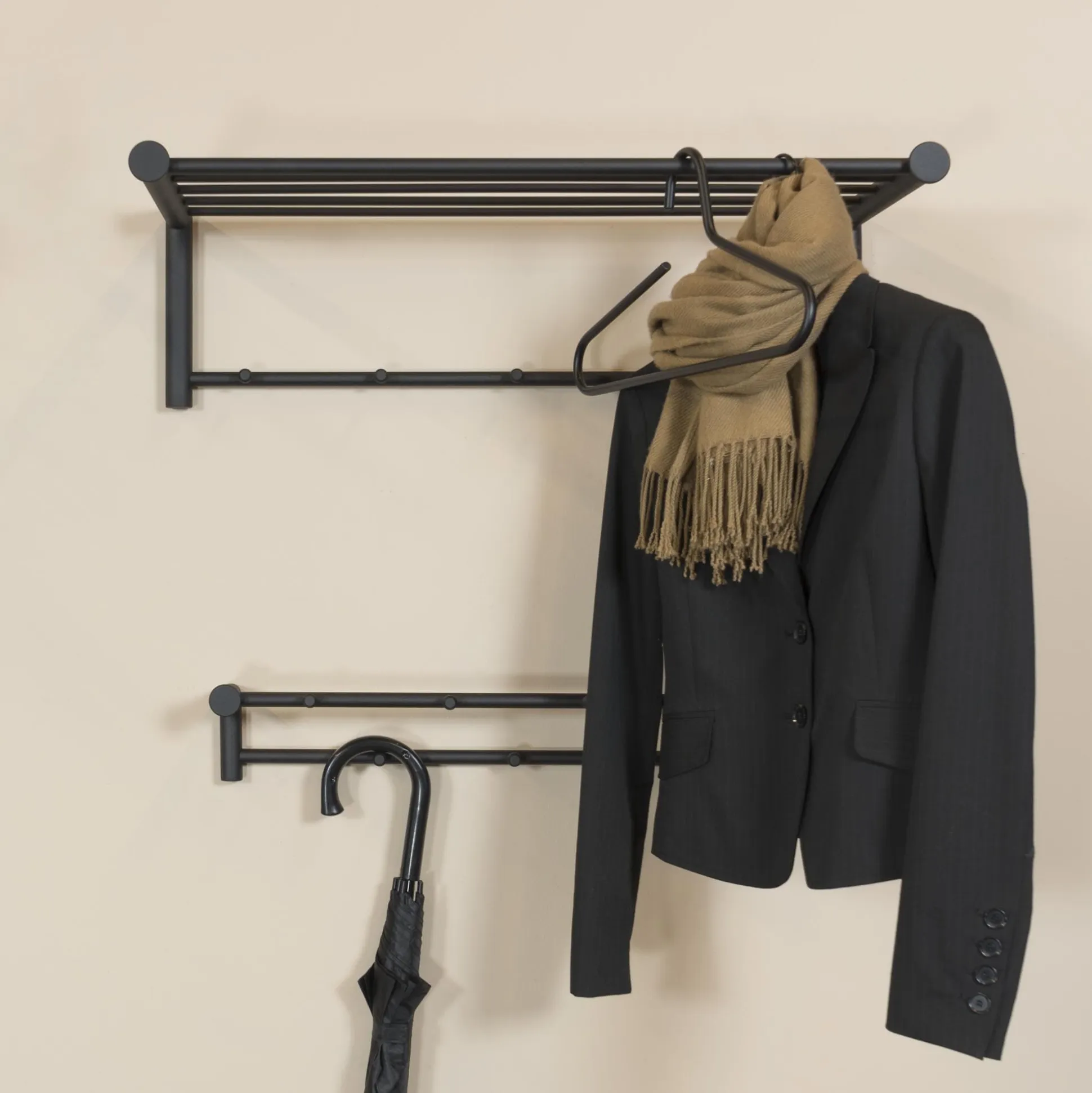 Wandkapstok Bart-2 Zwart