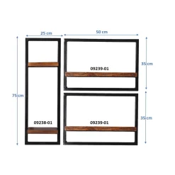 Wandrek Mali – 80x75x25 cm – Set van 3