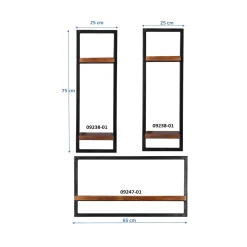 Wandrek Mali – 60x110x25 cm – Set van 3