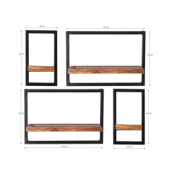 Wandrek Mali – 75x75x25 cm – Set van 4
