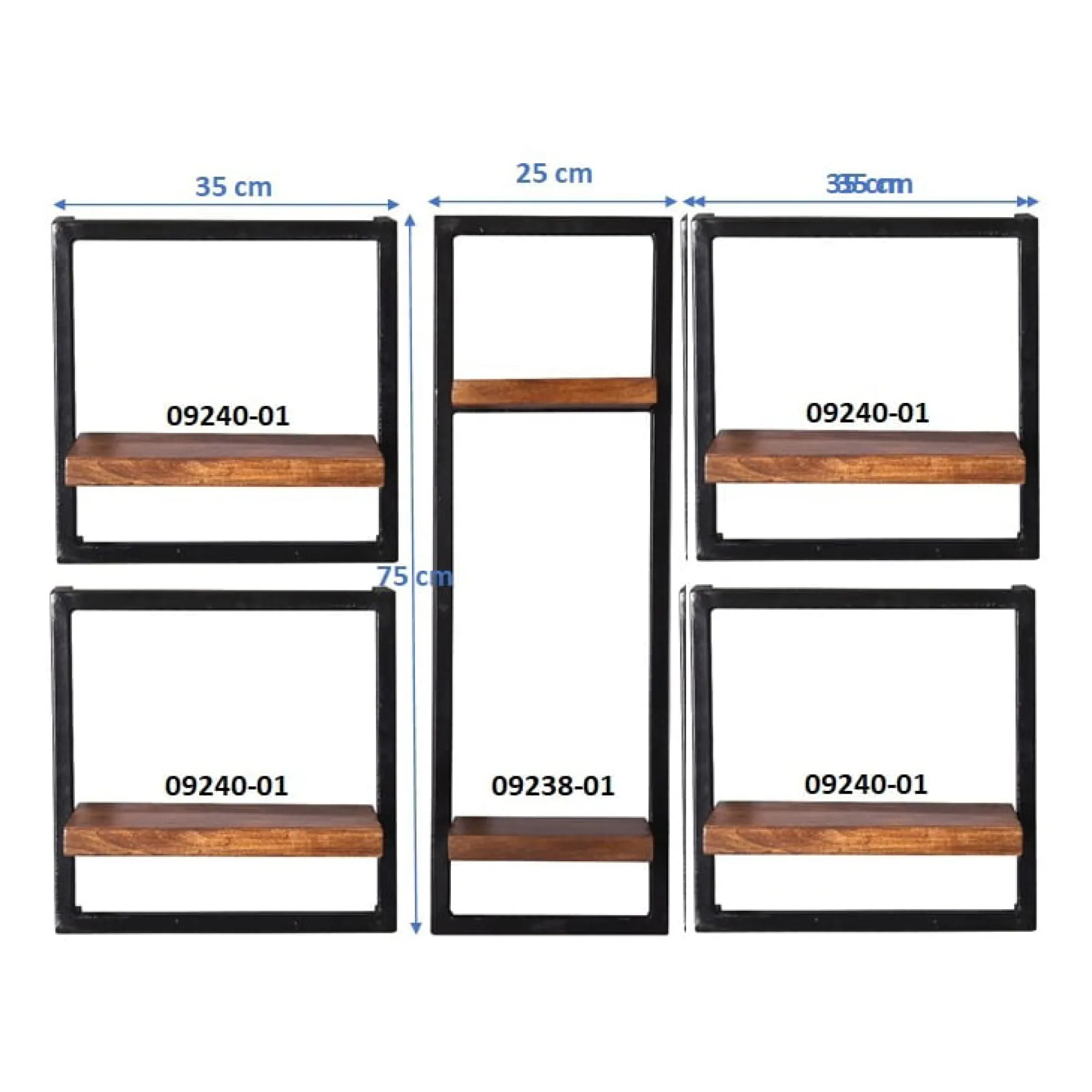 Wandrek Mali – 105x75x25 cm – Set van 5