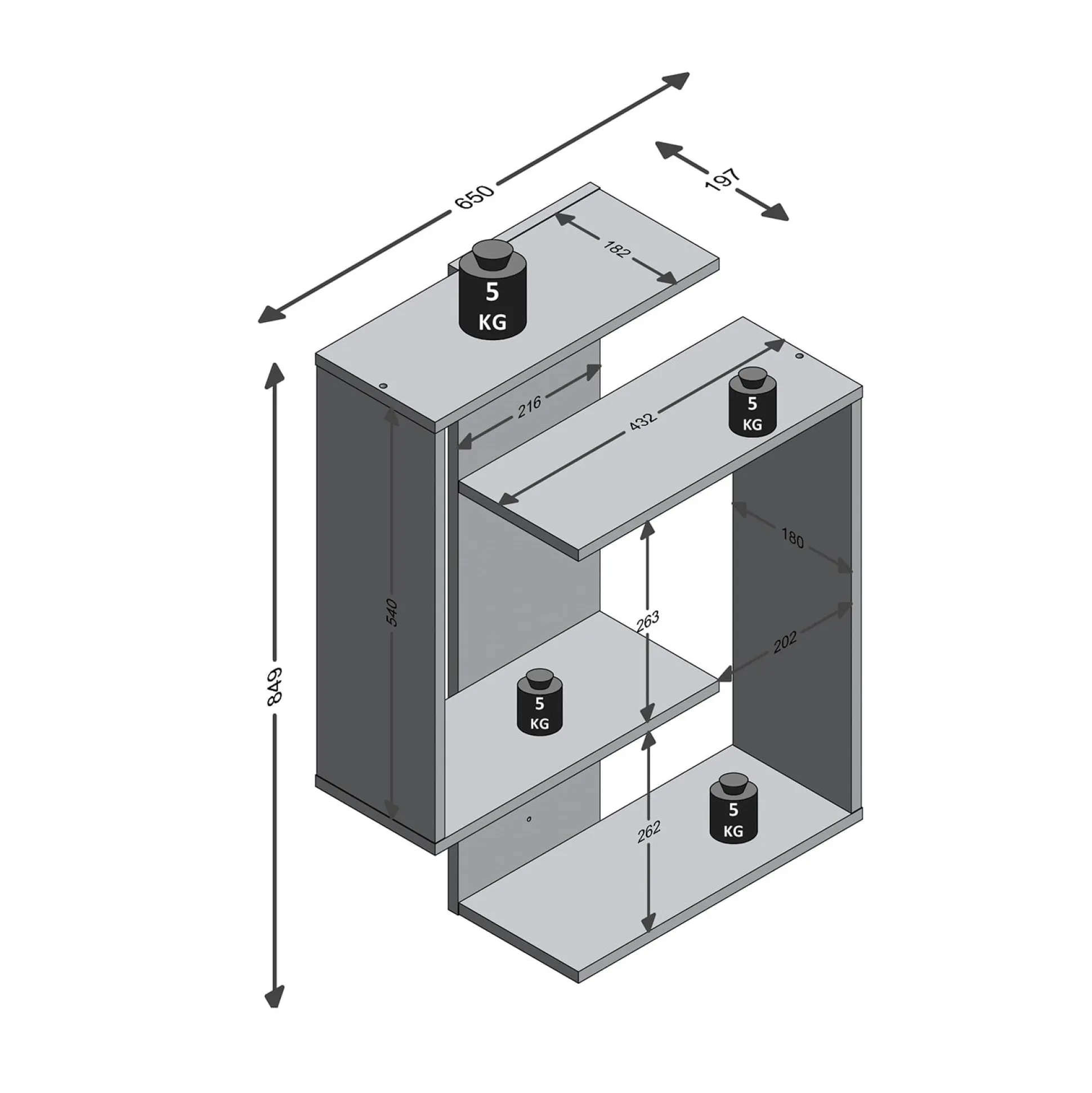 Wandrek Venus Antraciet Eiken