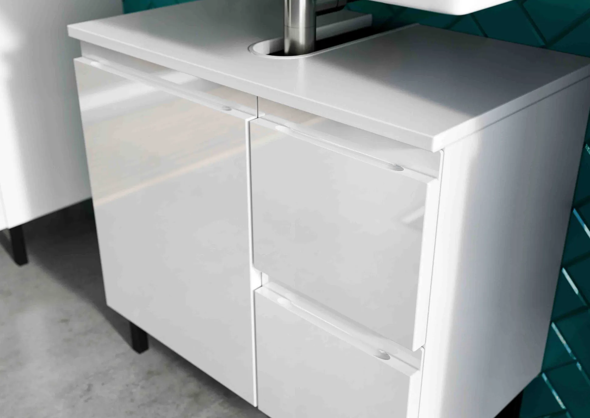 Wastafelkast Abrantes Wit 60 cm