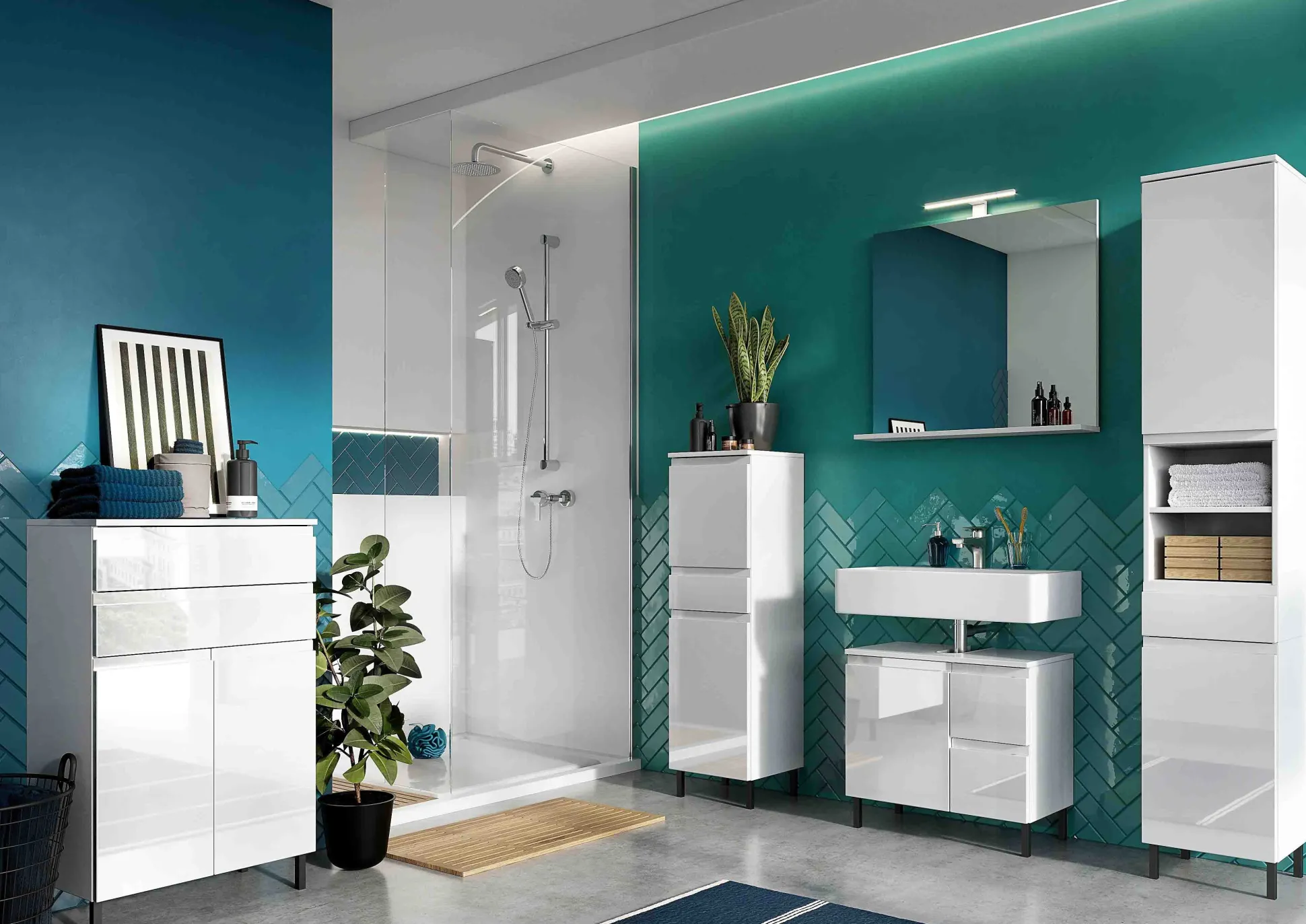 Wastafelkast Abrantes Wit 60 cm