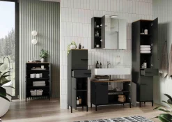 Wastafelkast Serpa Grafiet Eiken