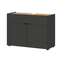 Wastafelkast Sicilia Grafiet Eiken